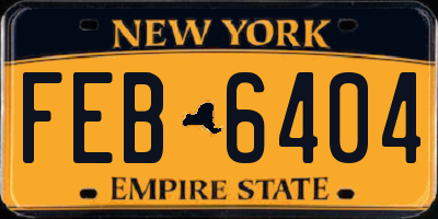 NY license plate FEB6404