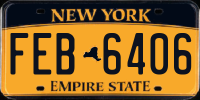 NY license plate FEB6406