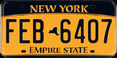 NY license plate FEB6407