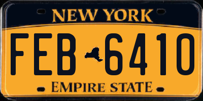 NY license plate FEB6410