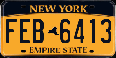 NY license plate FEB6413