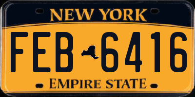 NY license plate FEB6416