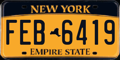 NY license plate FEB6419
