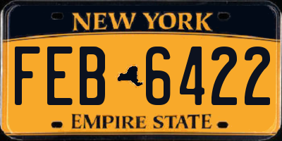 NY license plate FEB6422