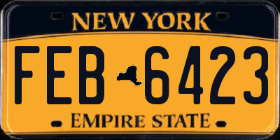 NY license plate FEB6423