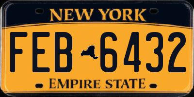 NY license plate FEB6432