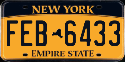 NY license plate FEB6433