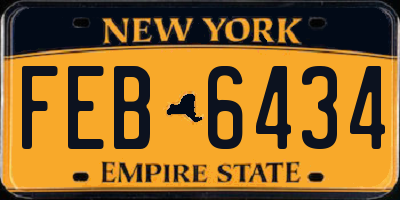 NY license plate FEB6434