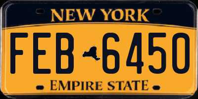 NY license plate FEB6450