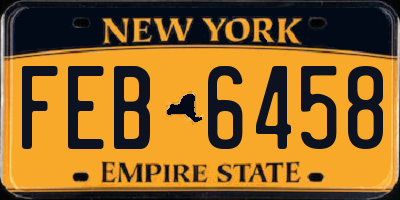 NY license plate FEB6458