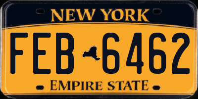 NY license plate FEB6462