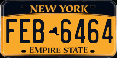 NY license plate FEB6464