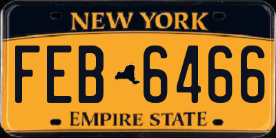 NY license plate FEB6466