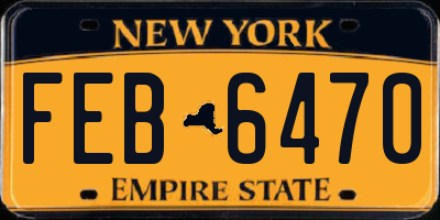 NY license plate FEB6470
