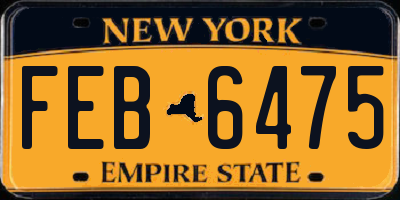 NY license plate FEB6475