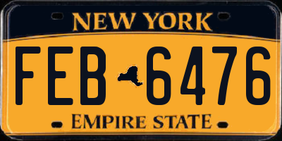NY license plate FEB6476