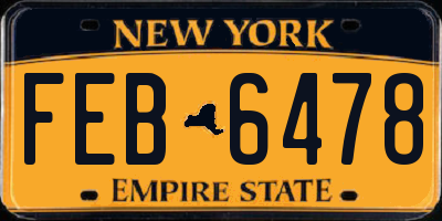 NY license plate FEB6478