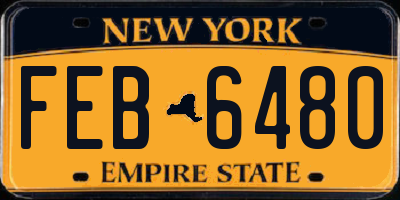 NY license plate FEB6480