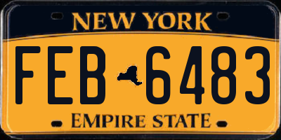 NY license plate FEB6483