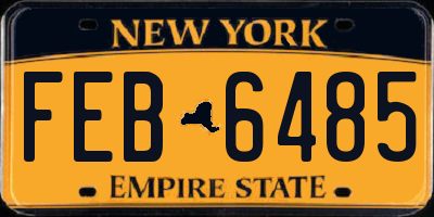 NY license plate FEB6485