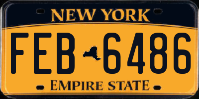 NY license plate FEB6486