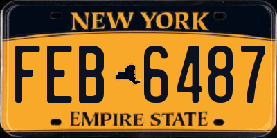 NY license plate FEB6487