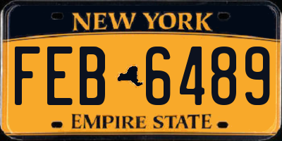 NY license plate FEB6489