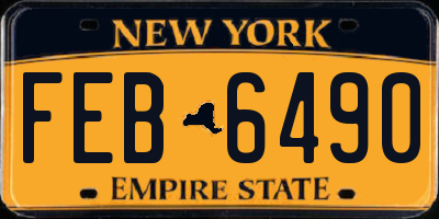 NY license plate FEB6490