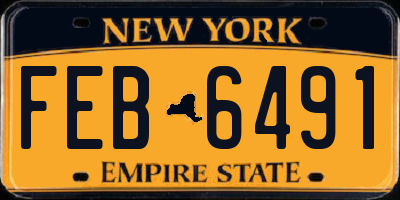 NY license plate FEB6491