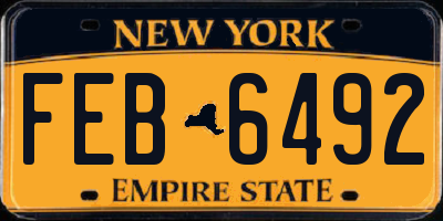 NY license plate FEB6492
