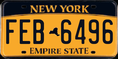 NY license plate FEB6496
