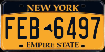 NY license plate FEB6497