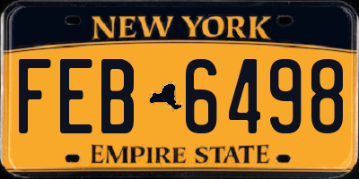 NY license plate FEB6498