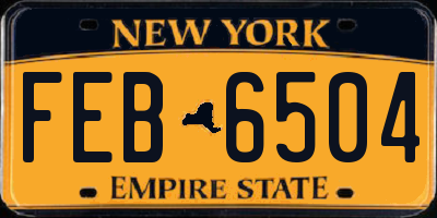 NY license plate FEB6504