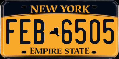 NY license plate FEB6505