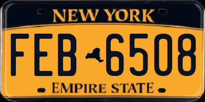 NY license plate FEB6508