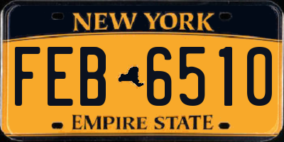 NY license plate FEB6510