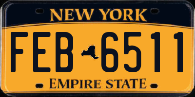 NY license plate FEB6511