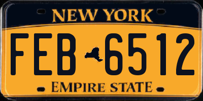 NY license plate FEB6512