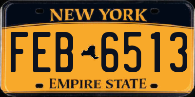 NY license plate FEB6513