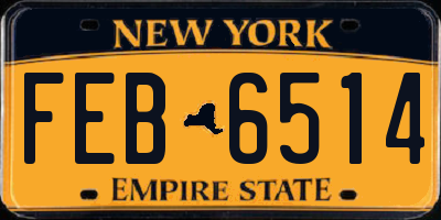 NY license plate FEB6514