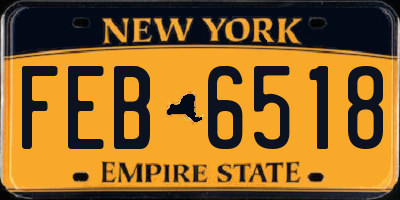 NY license plate FEB6518