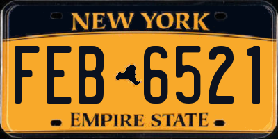 NY license plate FEB6521