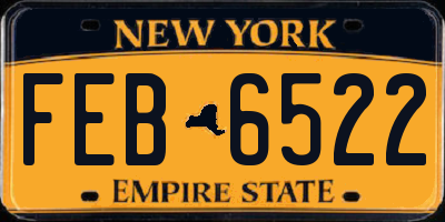 NY license plate FEB6522