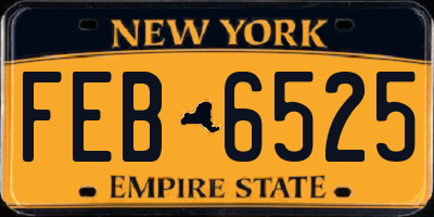 NY license plate FEB6525