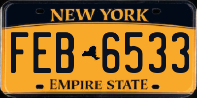 NY license plate FEB6533