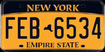NY license plate FEB6534