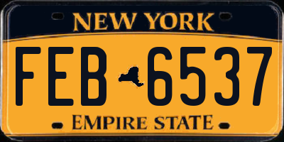 NY license plate FEB6537