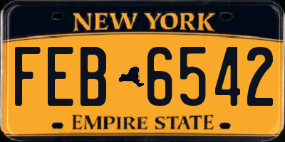 NY license plate FEB6542
