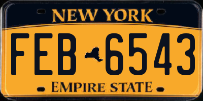 NY license plate FEB6543